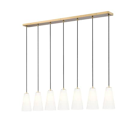 Z-Lite Farrell 7 Light Linear Chandelier, 6in. W x 11in. H, Modern Gold 3043P6-7L-MGLD